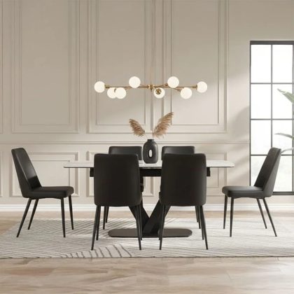 Pu7pl3 Designs Aurora 7 Piece Dinging Room Set