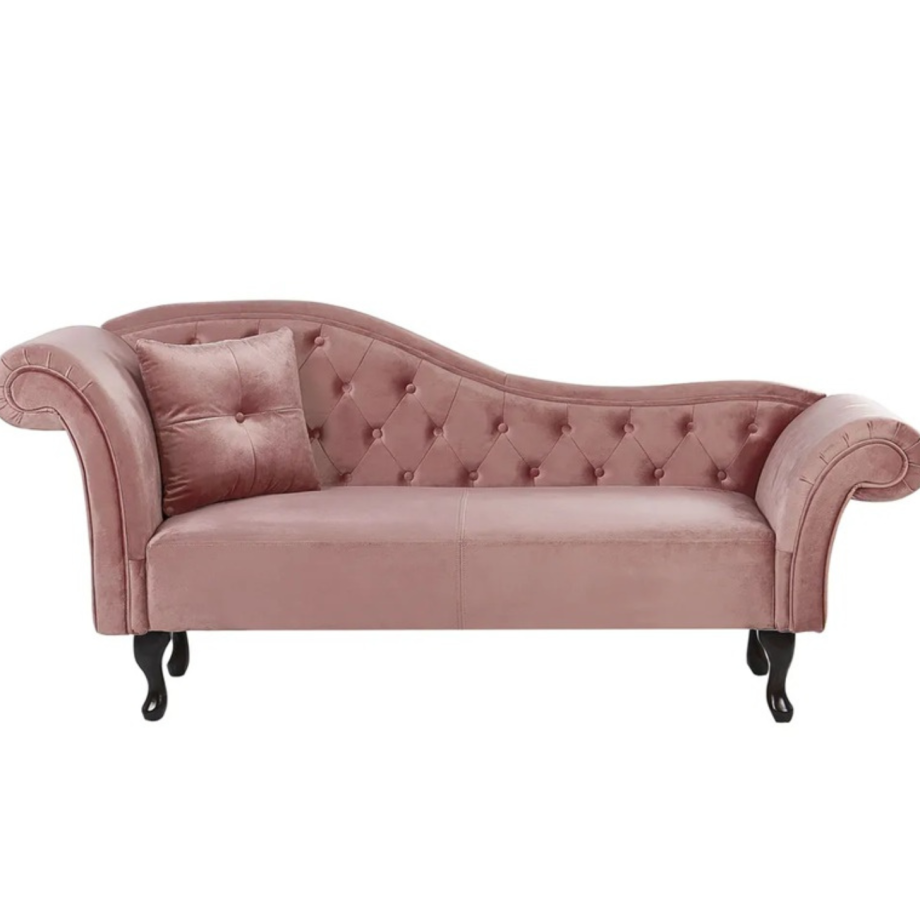 Pu7pl3 Designs Classic Chaise Lounge with a Decorative Cushion