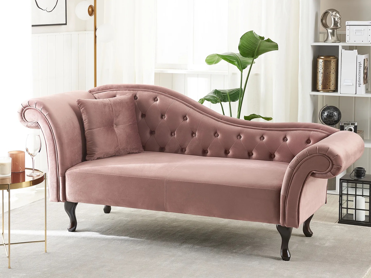 Pu7pl3 Designs Classic Chaise Lounge with a Decorative Cushion - Image 2